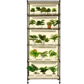 VEVOR Plant Stand with Grow Light, 6-Tier Large Tall Plant Shelf with 150W Full Spectrum Grow Light