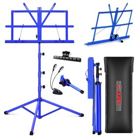 5Core Music Stand For Sheet Music Portable Tripod Adjustable Folding Note Holder (SKU: MUS FLD 4S BLU WLGT)